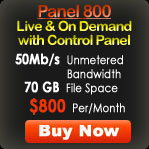 Live and on Demand Streaming with Control Panel - Panel 800